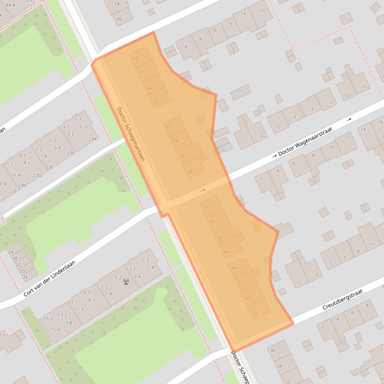 Kaart van postcodegebied 6823AS.