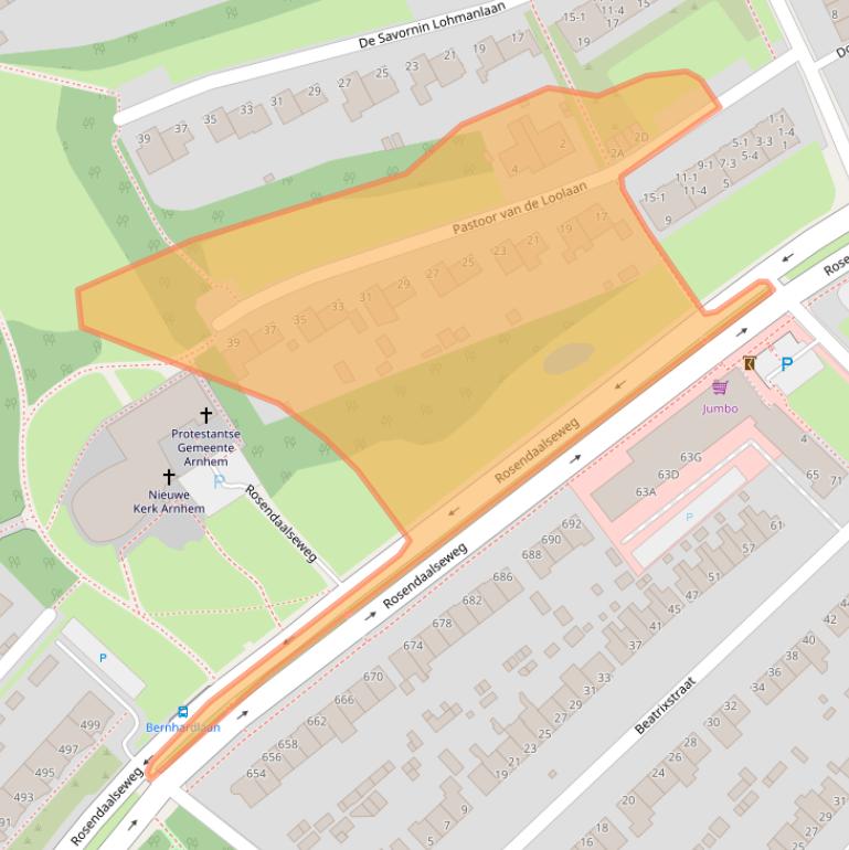 Kaart van postcodegebied 6823BC.