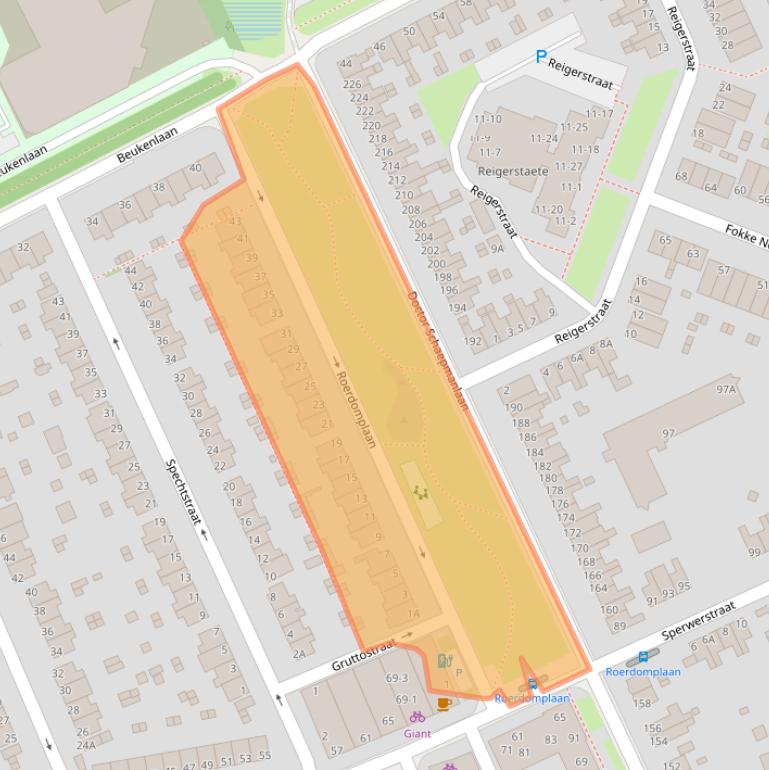 Kaart van postcodegebied 6823CD.