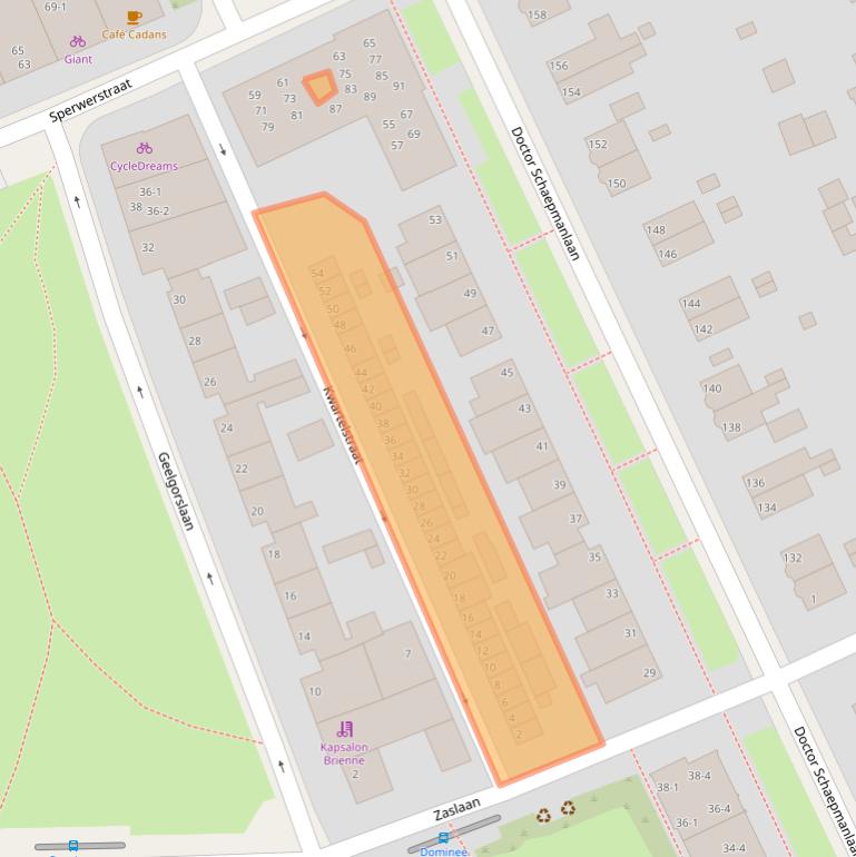 Kaart van postcodegebied 6823CE.