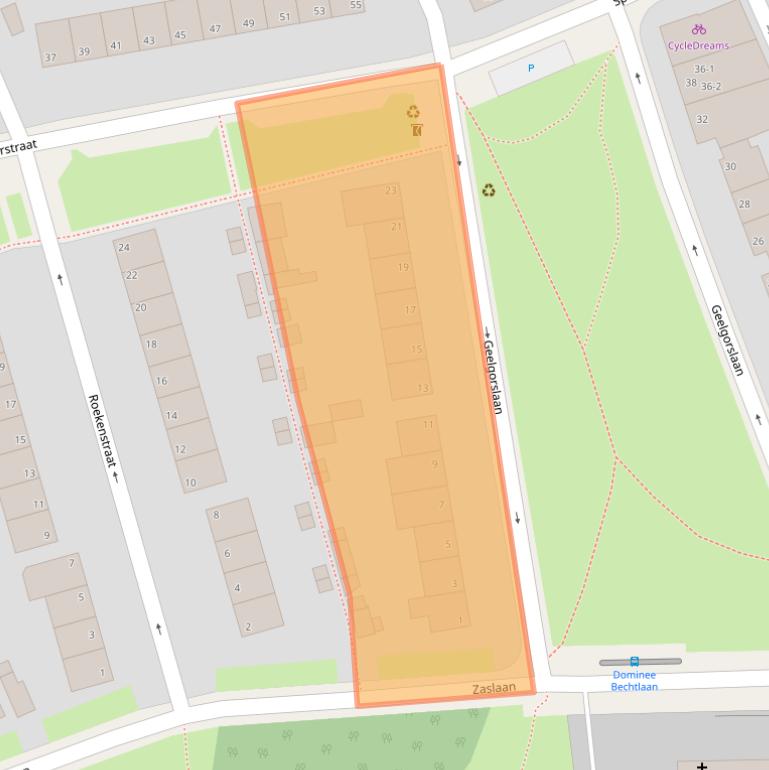 Kaart van postcodegebied 6823CG.