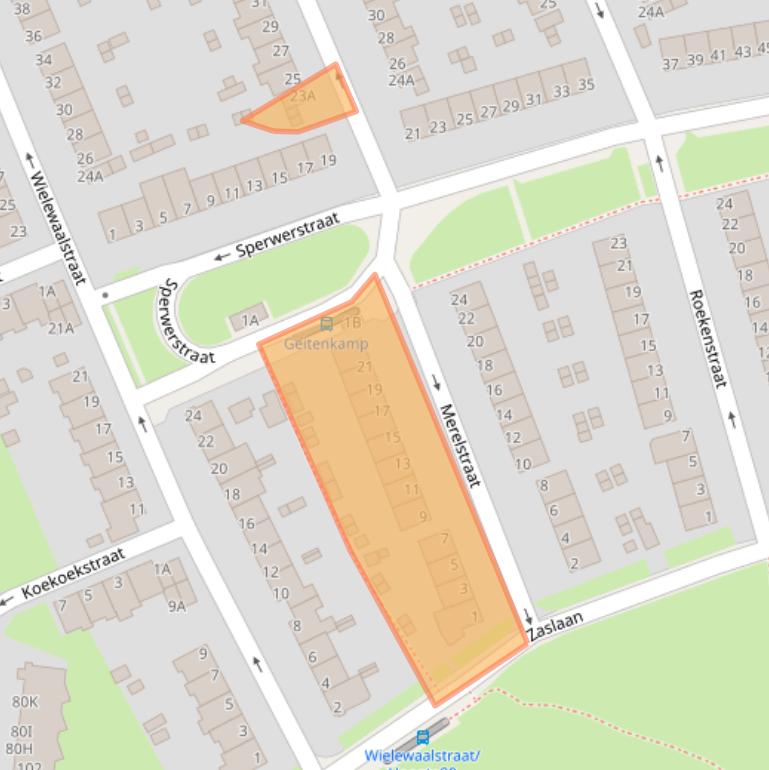 Kaart van postcodegebied 6823CR.