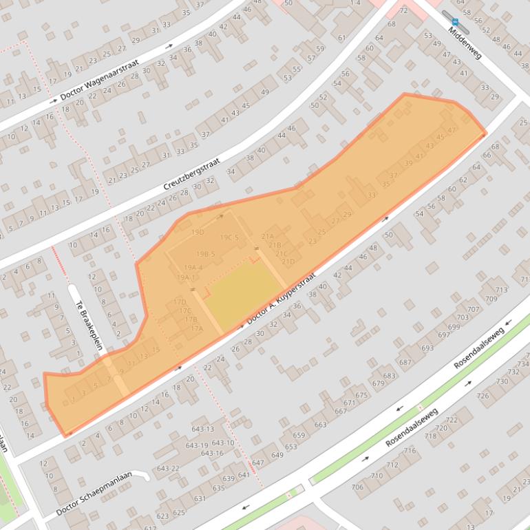 Kaart van postcodegebied 6823EC.