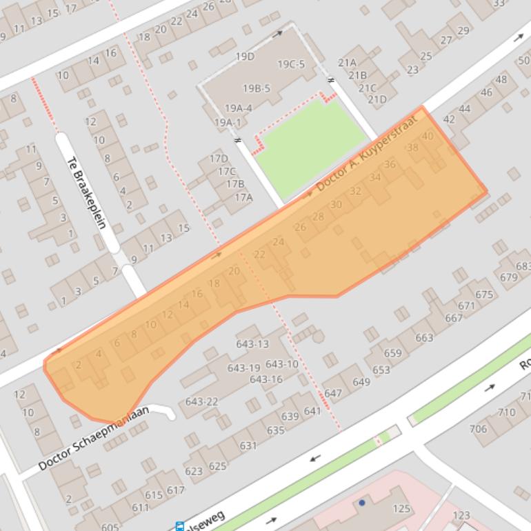 Kaart van postcodegebied 6823ED.