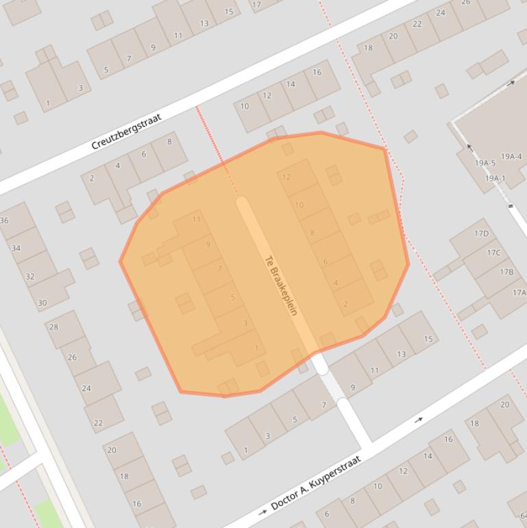 Kaart van postcodegebied 6823EG.