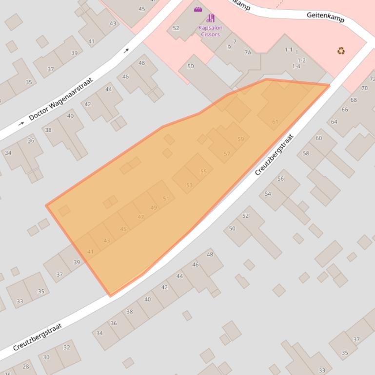 Kaart van postcodegebied 6823EJ.