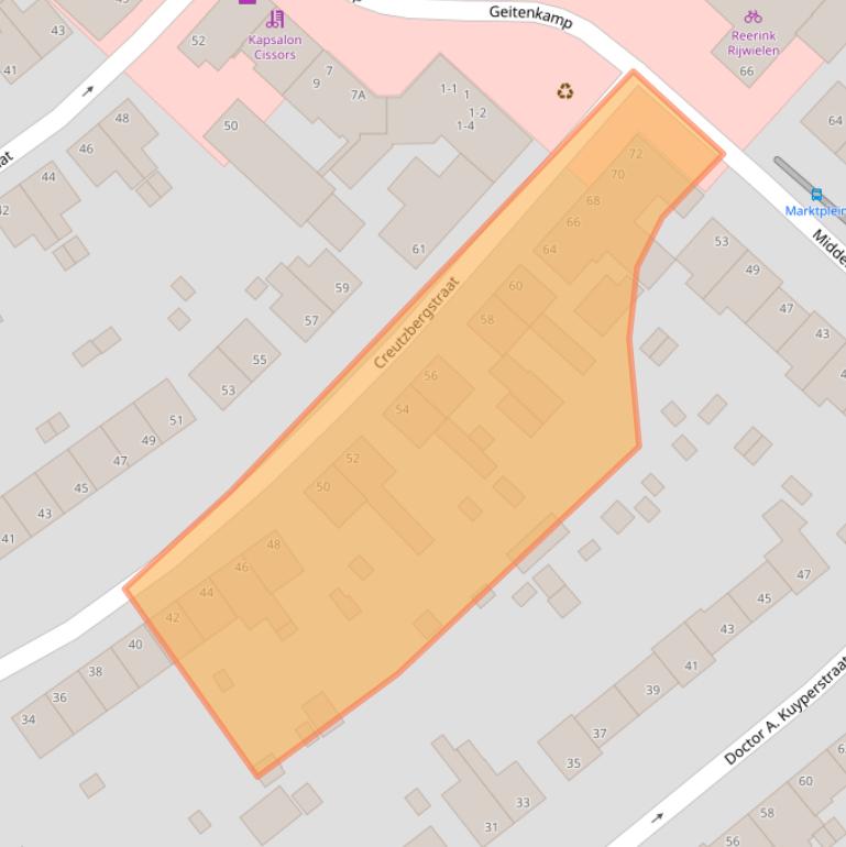 Kaart van postcodegebied 6823EL.