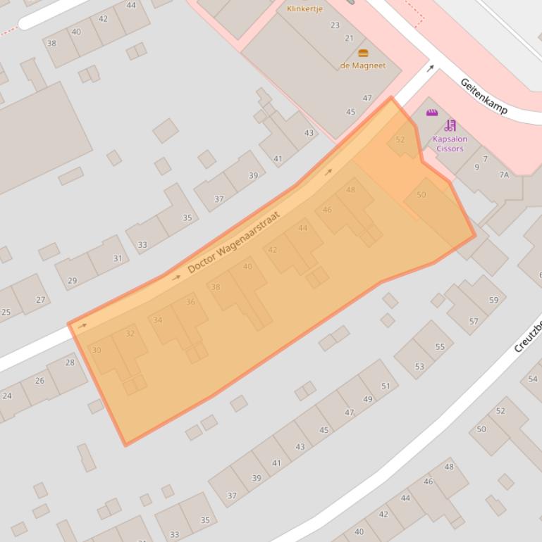 Kaart van postcodegebied 6823EP.