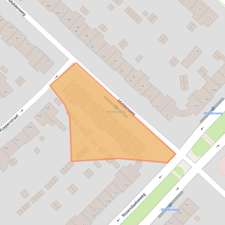 Kaart van postcodegebied 6823GR.