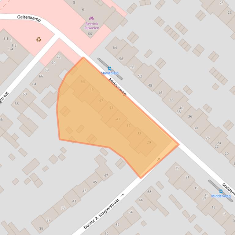 Kaart van postcodegebied 6823GS.