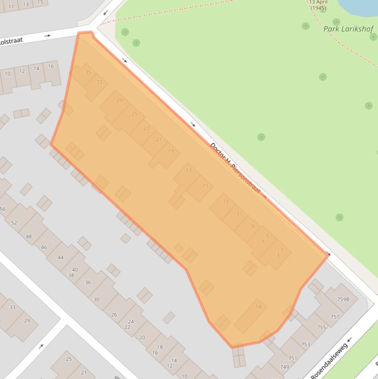 Kaart van postcodegebied 6823GX.