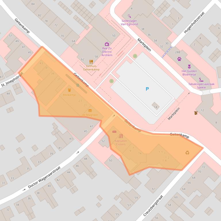 Kaart van postcodegebied 6823HC.