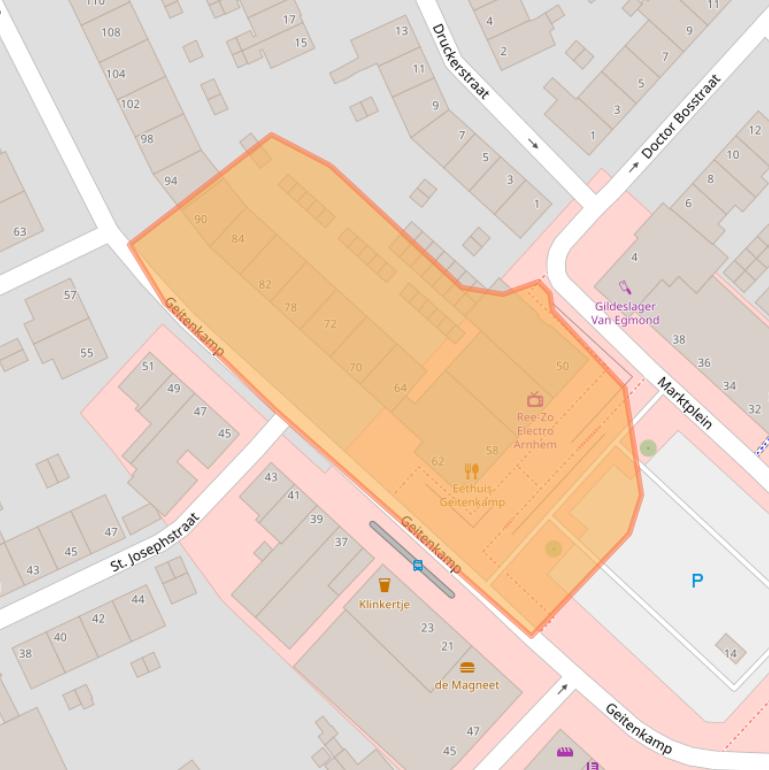 Kaart van postcodegebied 6823HG.