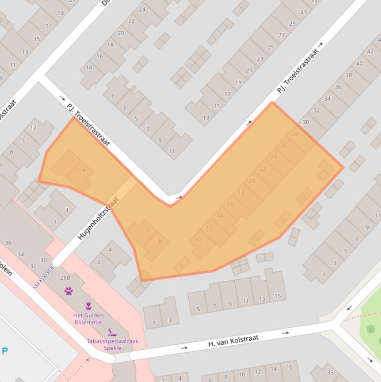 Kaart van postcodegebied 6823HL.