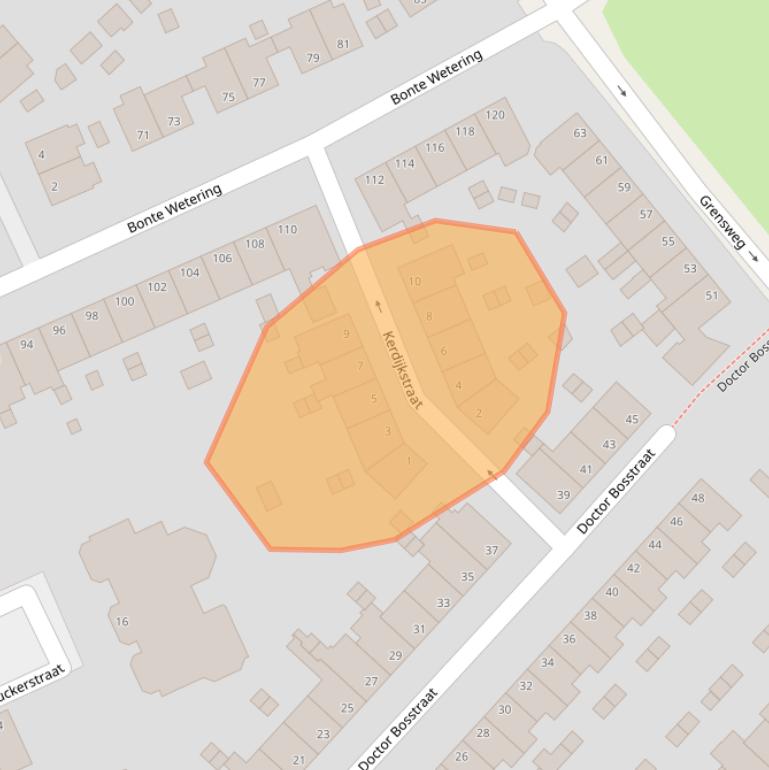 Kaart van postcodegebied 6823HT.