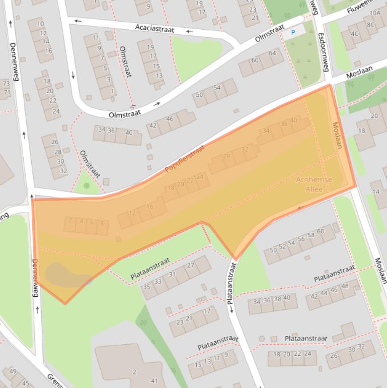Kaart van postcodegebied 6823JM.