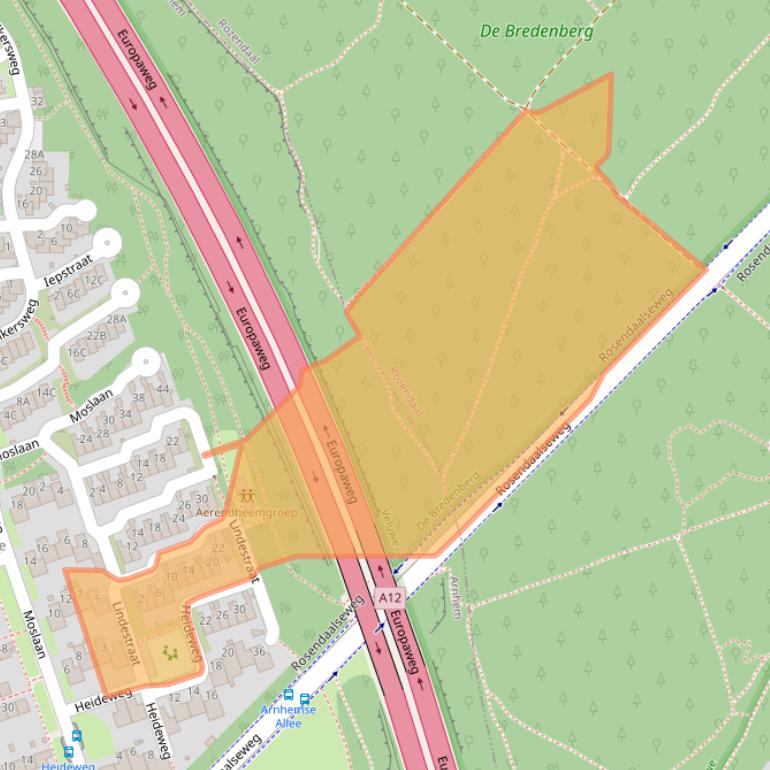 Kaart van postcodegebied 6823JT.