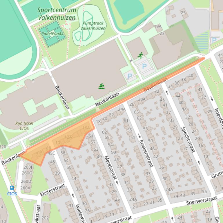 Kaart van postcodegebied 6823MB.