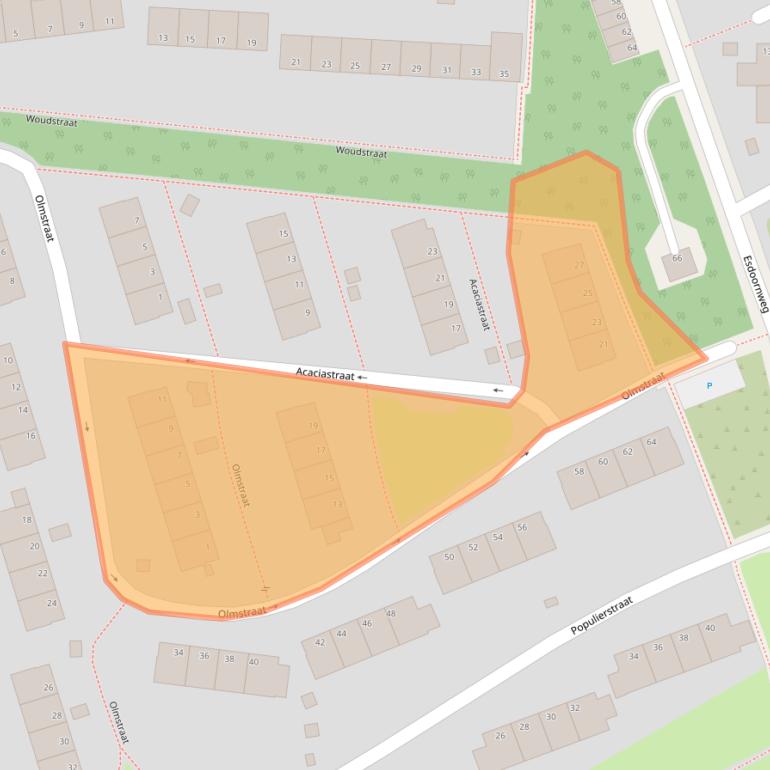 Kaart van postcodegebied 6823MT.