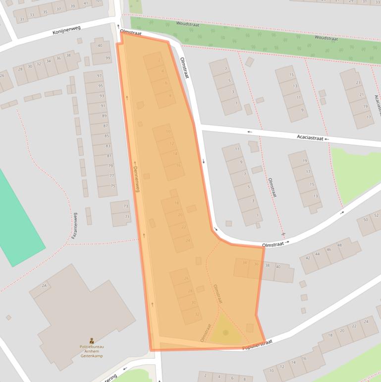 Kaart van postcodegebied 6823MV.