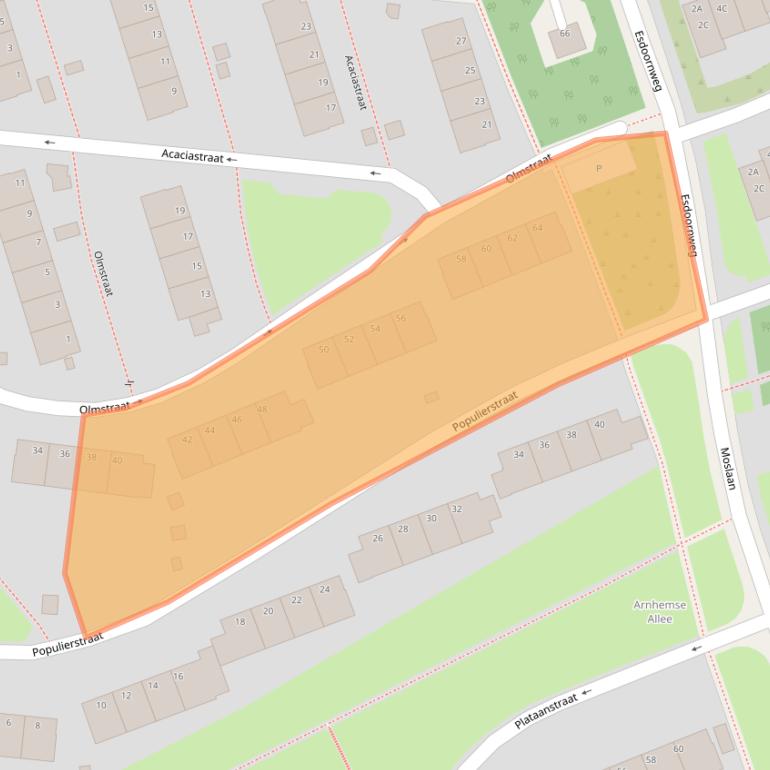 Kaart van postcodegebied 6823MX.