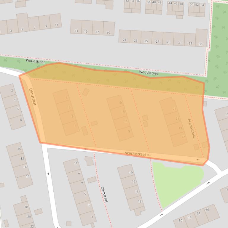 Kaart van postcodegebied 6823MZ.