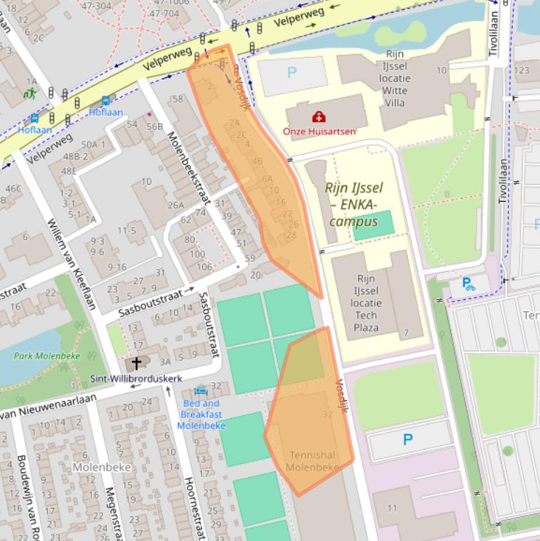 Kaart van postcodegebied 6824BB.