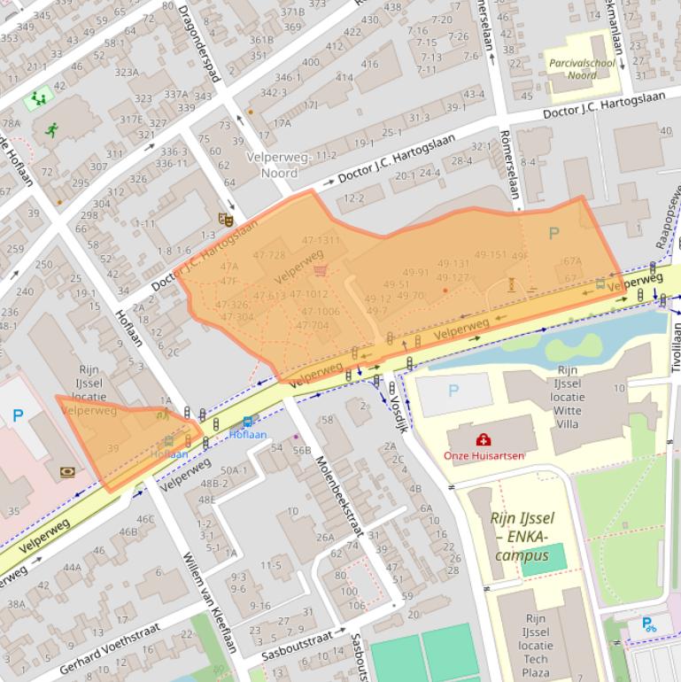 Kaart van postcodegebied 6824BG.