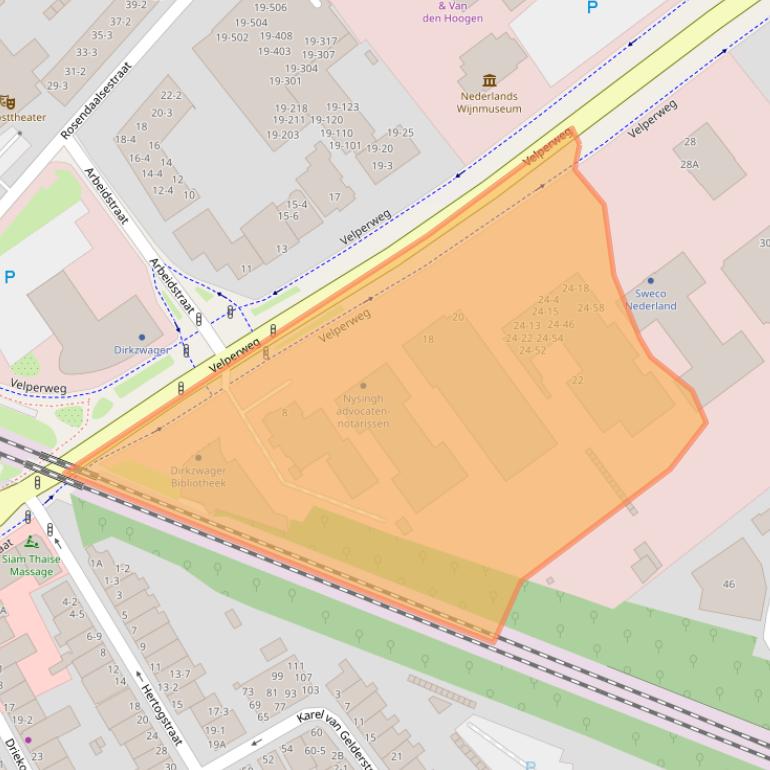 Kaart van postcodegebied 6824BH.