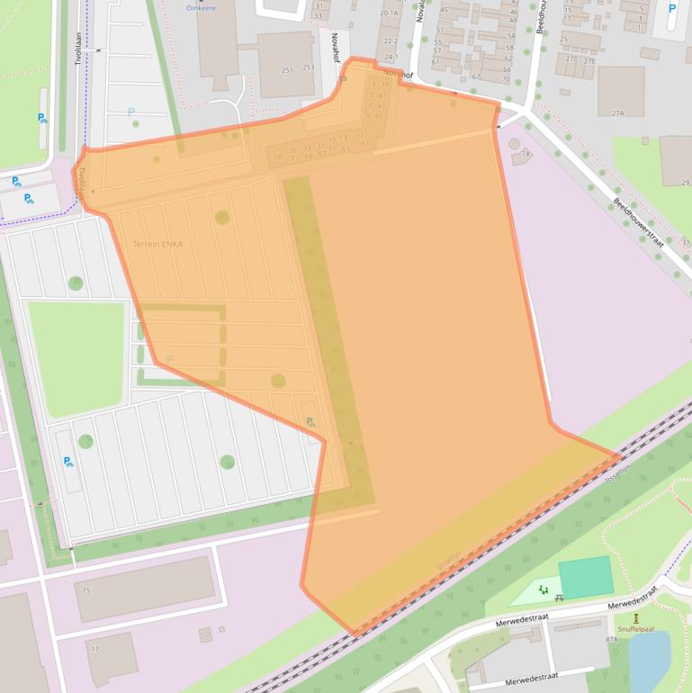 Kaart van postcodegebied 6824BX.