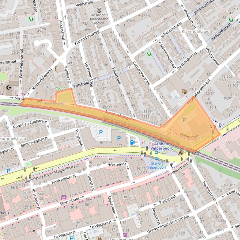 Kaart van postcodegebied 6824BZ.