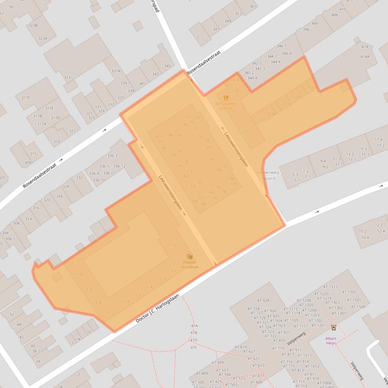 Kaart van postcodegebied 6824DA.