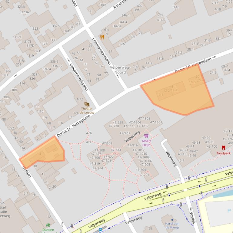 Kaart van postcodegebied 6824DG.