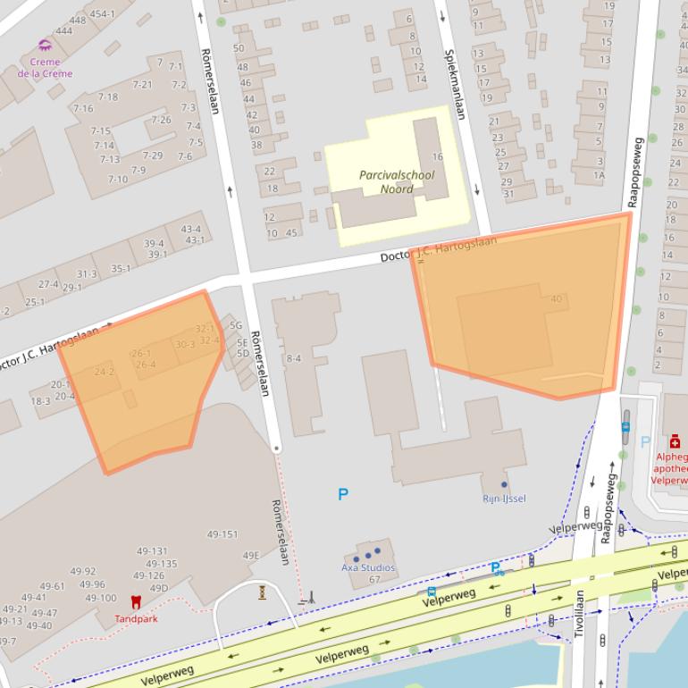 Kaart van postcodegebied 6824DH.