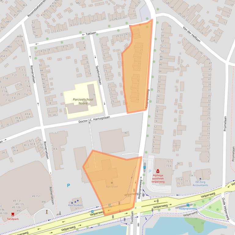 Kaart van postcodegebied 6824DP.