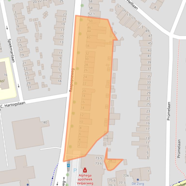 Kaart van postcodegebied 6824DS.