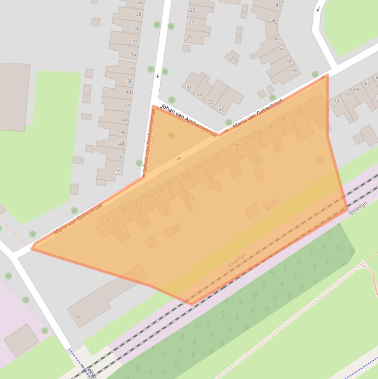 Kaart van postcodegebied 6824EC.