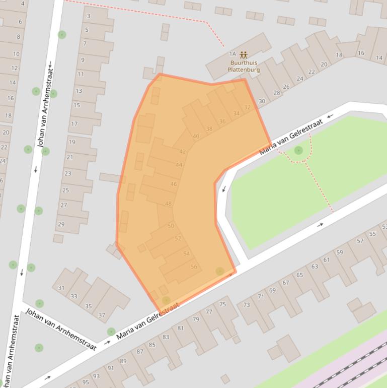 Kaart van postcodegebied 6824EE.