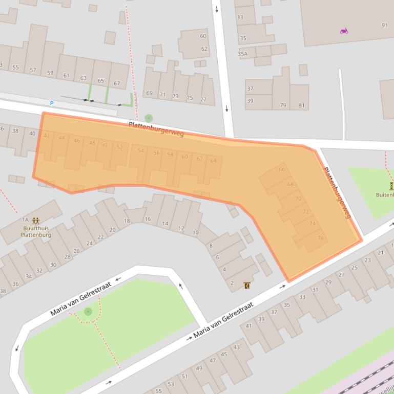 Kaart van postcodegebied 6824EW.