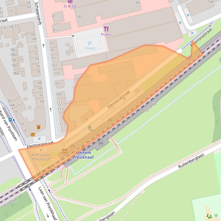 Kaart van postcodegebied 6824EX.