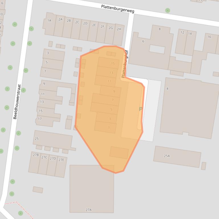 Kaart van postcodegebied 6824EZ.