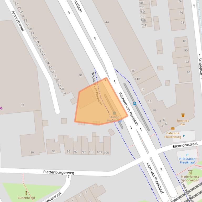 Kaart van postcodegebied 6824GC.