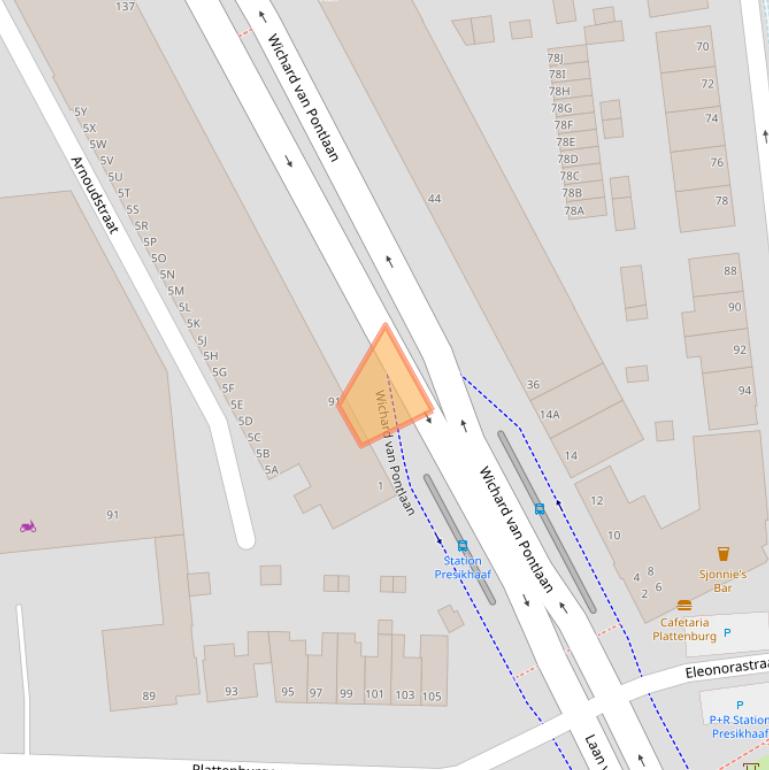 Kaart van postcodegebied 6824GG.