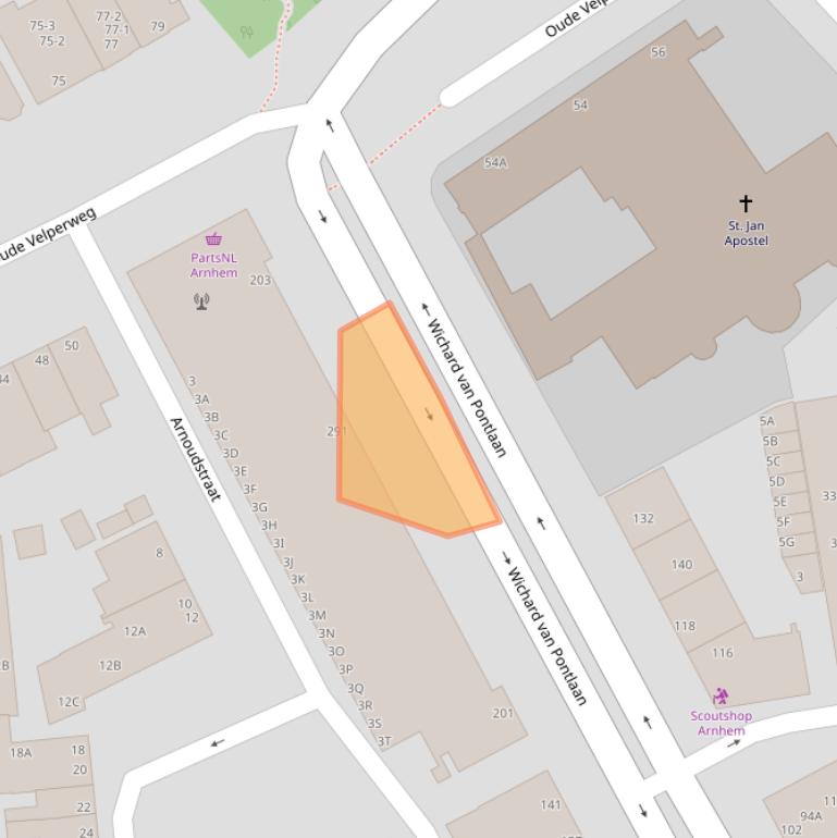 Kaart van postcodegebied 6824GK.