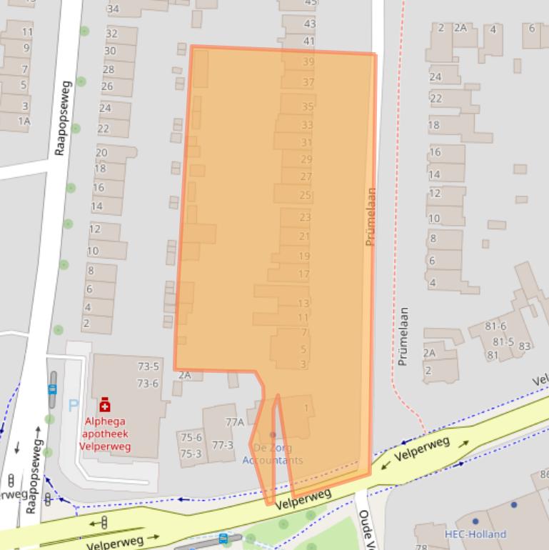 Kaart van postcodegebied 6824HP.