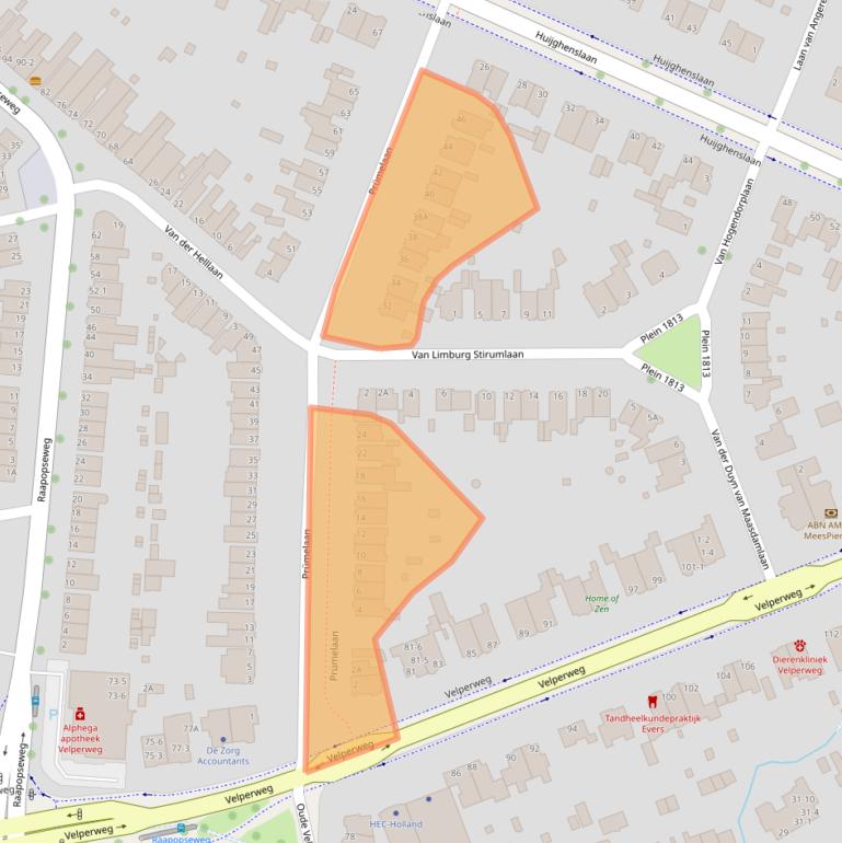 Kaart van postcodegebied 6824HS.