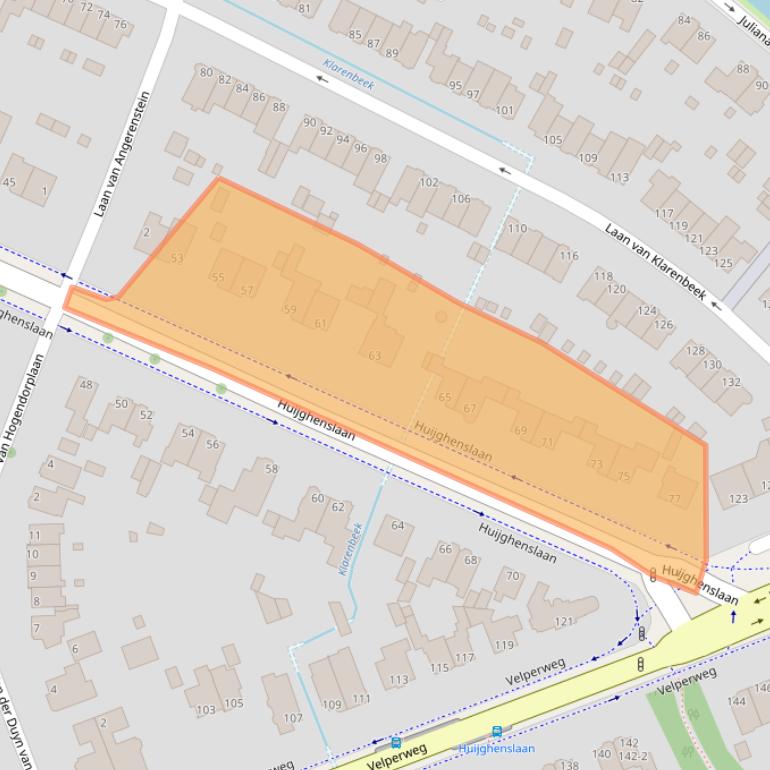 Kaart van postcodegebied 6824JE.