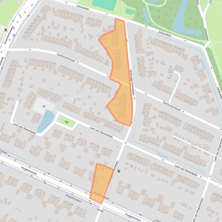 Kaart van postcodegebied 6824JW.