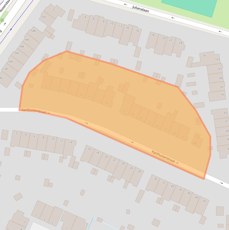 Kaart van postcodegebied 6824KA.