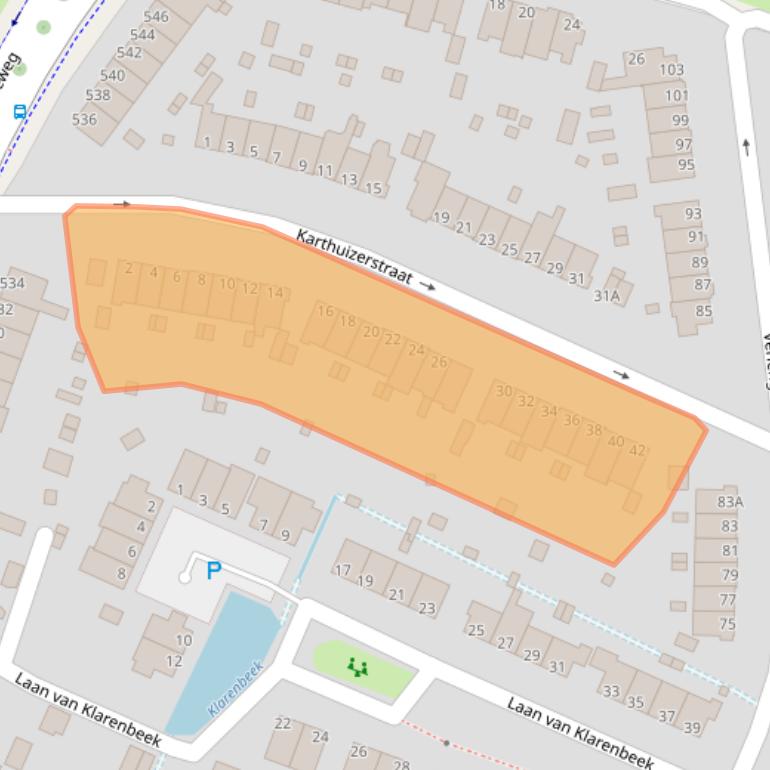 Kaart van postcodegebied 6824KC.